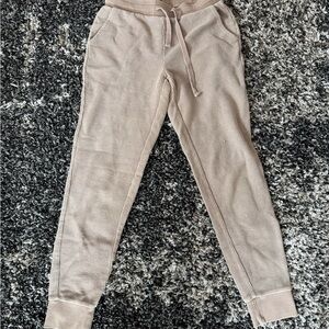 Kids Tan Ribbed Joggers